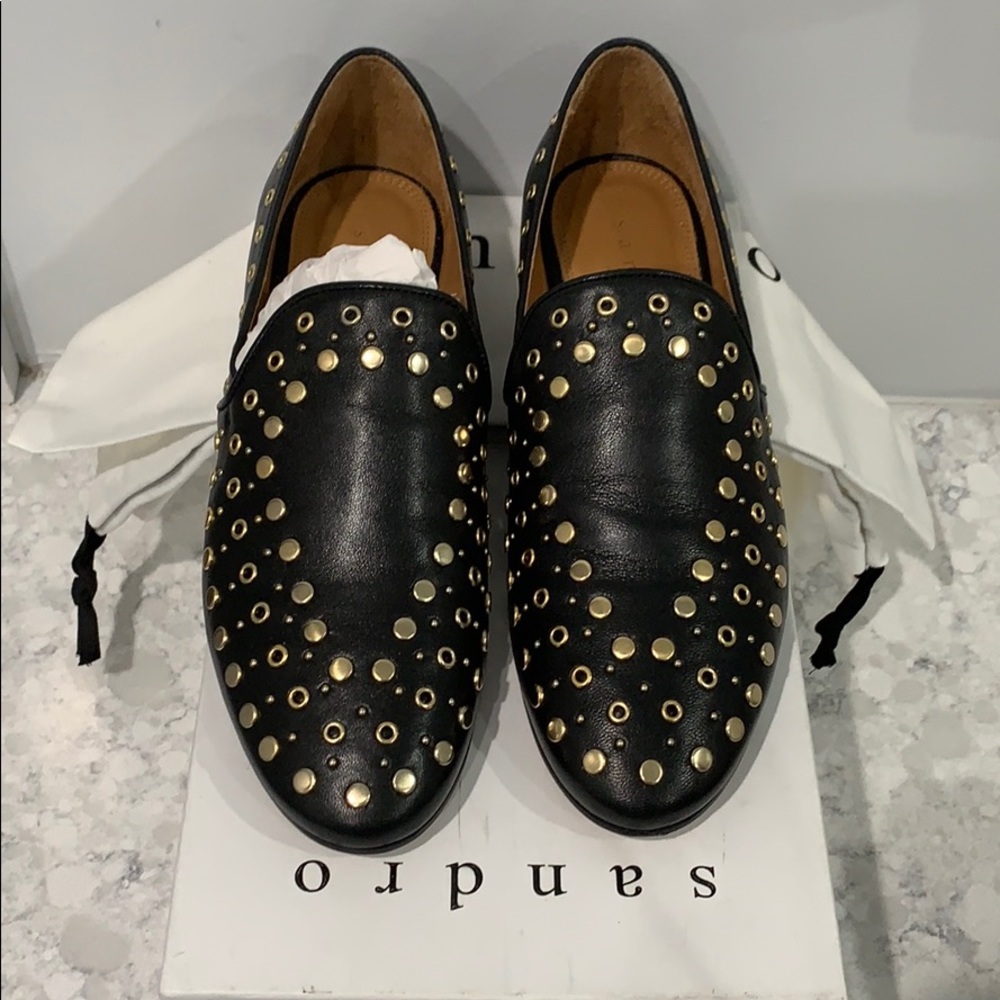 Sandro studded leather loafer, size 6